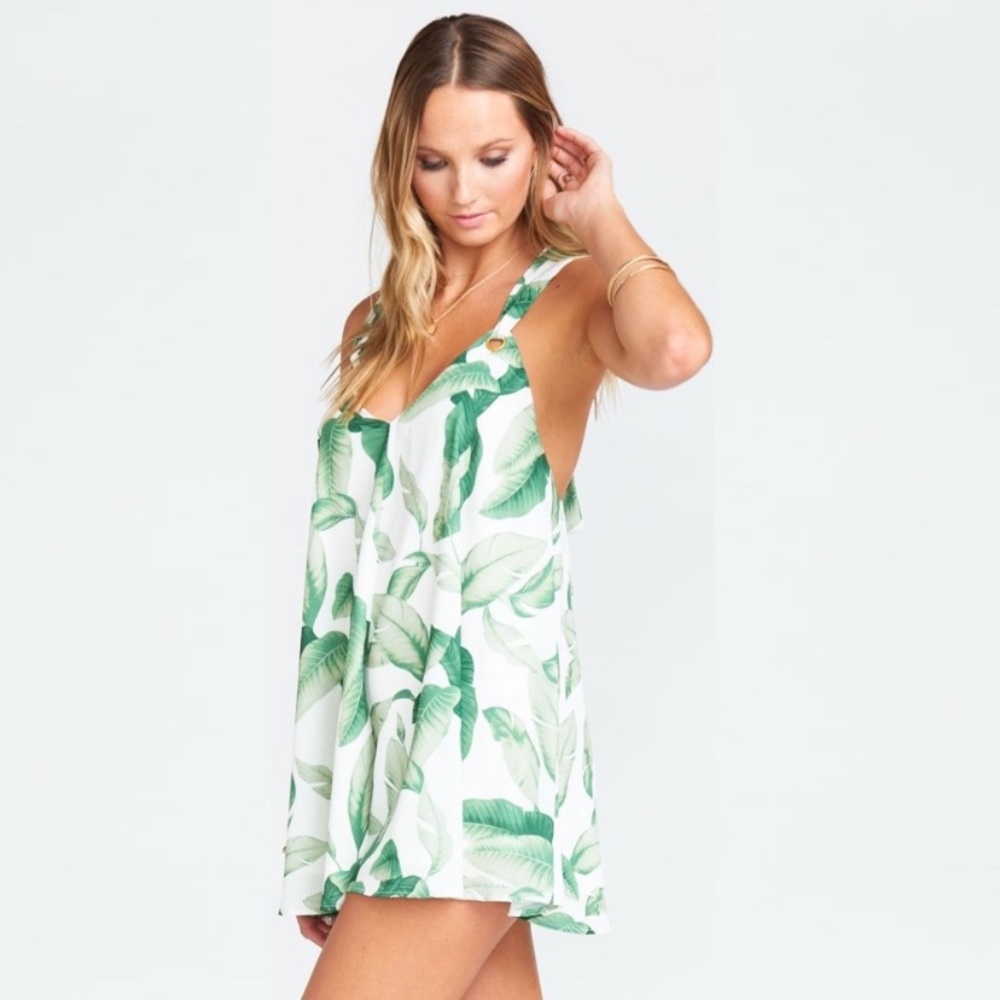 Show Me Your MuMu Reese Leaf Print Romper